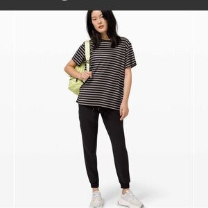 Lululemon All Yours Tee Size 6 Black Stripe